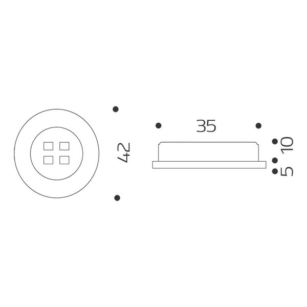 luminaria pontual circular d35 4 super led 3000k 110 220v aluminio artetilica 4462