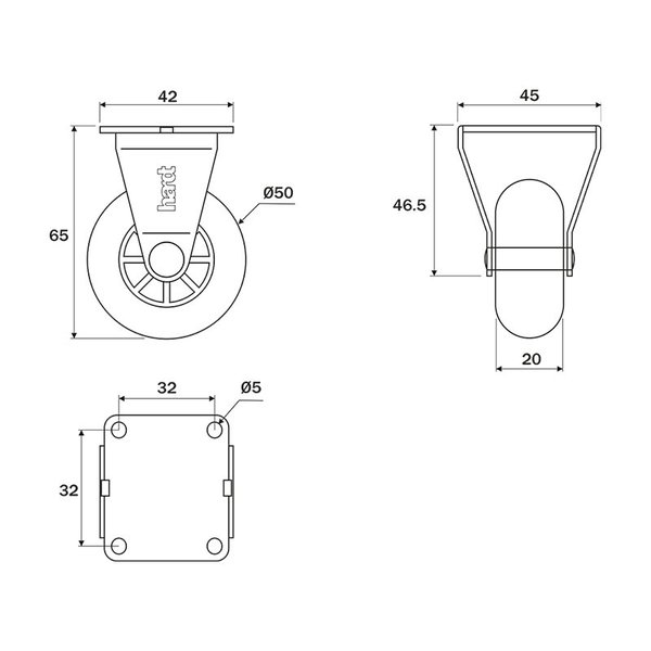 rodizio de silicone fixo d50 cromado incolor hardt 6344639ae7713