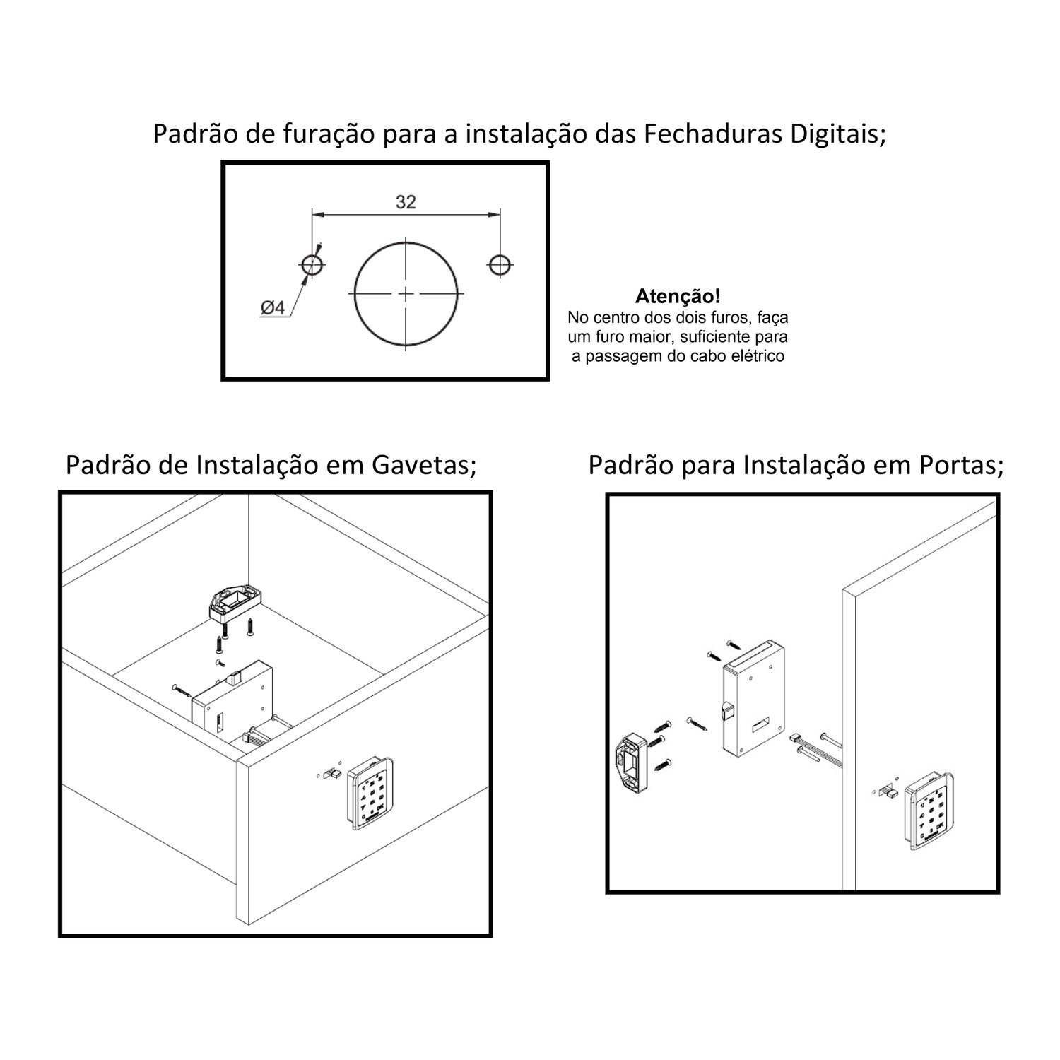 Fechadura Digital 1703 para Moveis sem Puxador Soprano