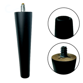 Pé Palito Moveis Puff Madeira Eucalipto 17cm Preto