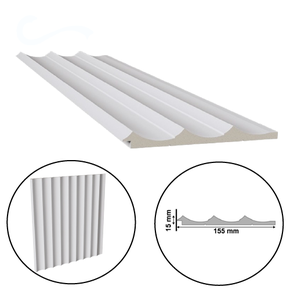 Painel Waves Branco Santa Luzia Polistireno 15x155mm 2,8mts