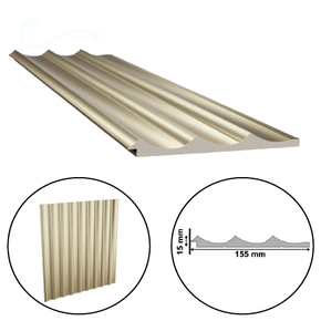 Painel Waves Champanhe Santa Luzia Polistireno 15x155mm 2,8mts