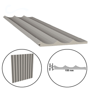 Painel Waves Cinza Glacial Santa Luzia Polistireno 15x155mm 2,8mts