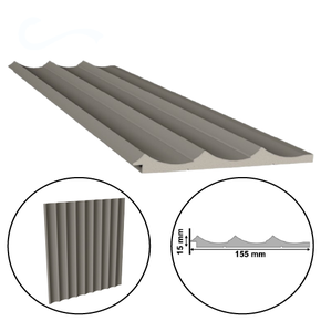 Painel Waves Cinza Titanium Santa Luzia Polistireno 15x155mm 2,8mts