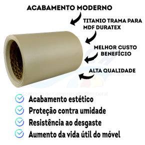 Fita De Borda Pvc Titanio Trama 280mm Duratex Tegus