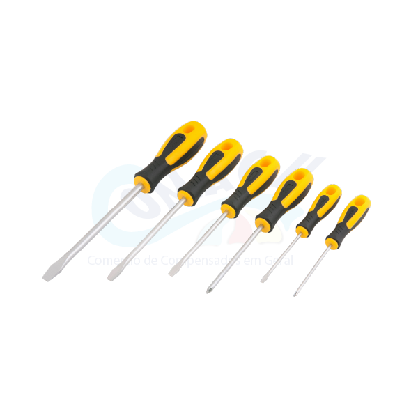 Jogo De Chave De Fenda Phillps 6pc Cromo Vanadio Vonder Plus
